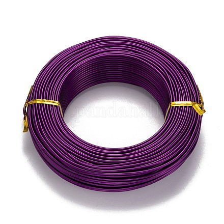 丸アルミ線  柔軟なクラフトワイヤー  ビーズジュエリー人形クラフト作り用  暗紫色  12ゲージ  2.0mm  55m / 500g（180.4フィート/ 500g） AW-S001-2.0mm-11-1