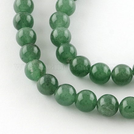 Ronds naturels verts perles aventurine brins G-R331-8mm-01-1