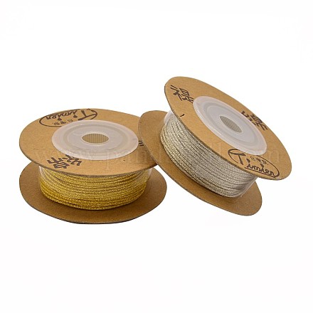 Eco-Friendly Dyed Shiny Round Metallic String Thread Polyester Cords OCOR-L003-M-1