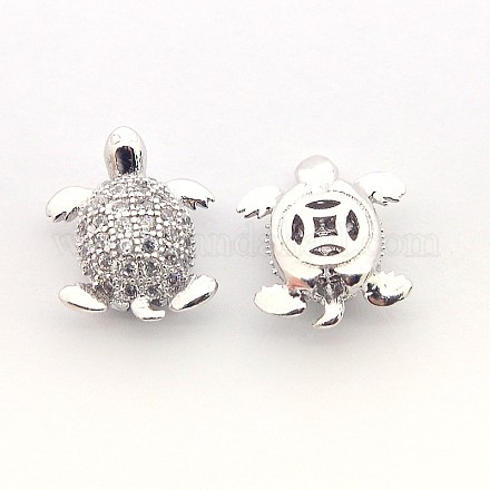 Micro cuivres ouvrent perles de tortue de zircone cubique X-ZIRC-L007-42P-1