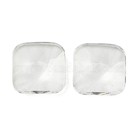透明なk5ガラスカボション  多面カット  正方形  透明  12x12x5mm GLAA-NH0001-02A-1
