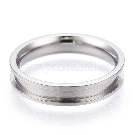 201 Stainless Steel Grooved Finger Ring Settings RJEW-TAC0017-4mm-01A-1