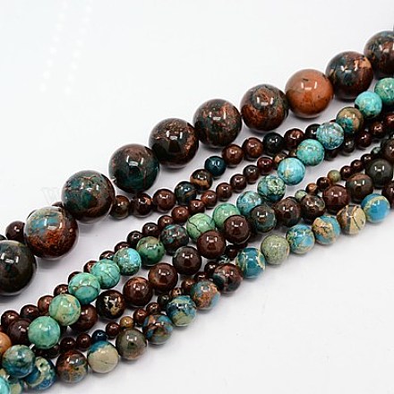 Synthetic Aqua Terra Jasper Beads Strands G-K001-M12-1