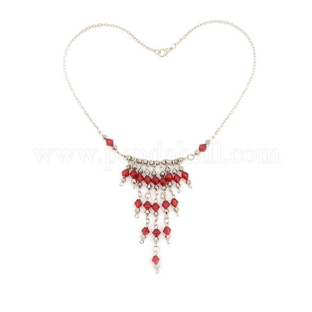 Модно стеклянные бусины ожерелья NJEW-PJN883-1-1