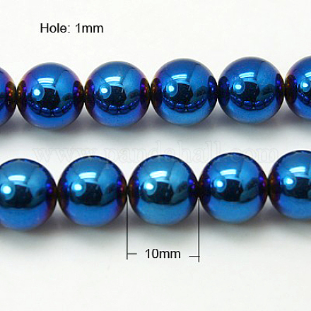 Chapelets de perles en hématite synthétique sans magnétiques G-C019-10mm-1