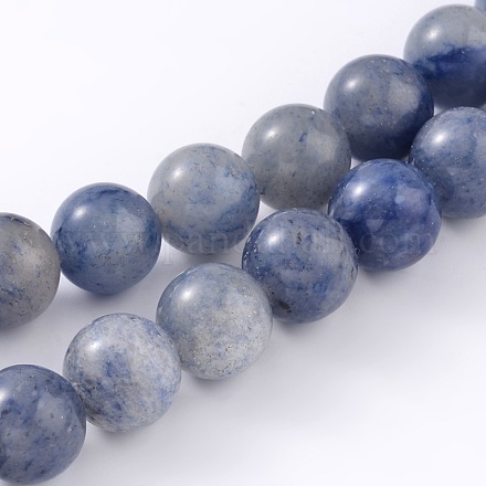 Natürlichen blauen Aventurin runde Perle Stränge G-M248-8mm-01-1