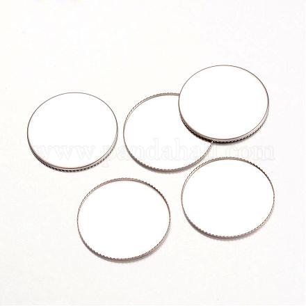 316 Surgical Stainless Steel Milled Edge Bezel Cups STAS-K099-01-25mm-P-1