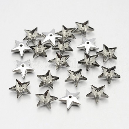 Back Plated Faceted Star Taiwan Acrylic Rhinestone Beads ACRT-M06-9-09-1