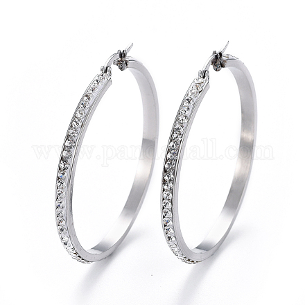304 Stainless Steel Big Hoop Earrings EJEW-L232-036E-P-1