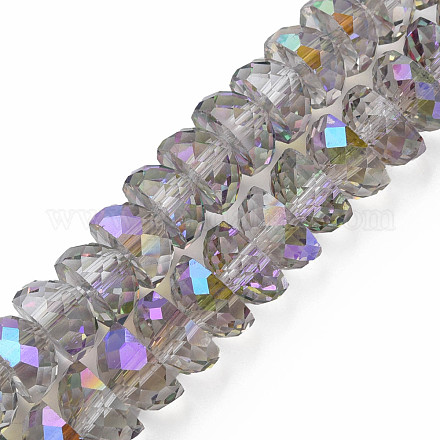 Chapelets de perles en verre transparent électrolytique X-EGLA-N002-37-C02-1