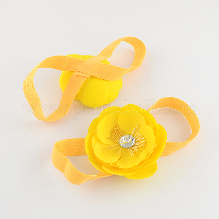 Bandes élastique de fleurs en tissu pour bébé  OHAR-R106-07-1