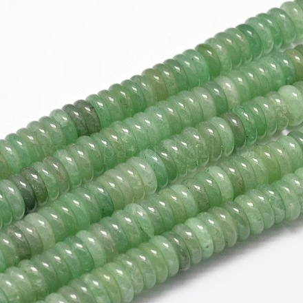 Fili di perline piatte rotonde/a disco di avventurina verde naturale G-L405-07-8mm-1