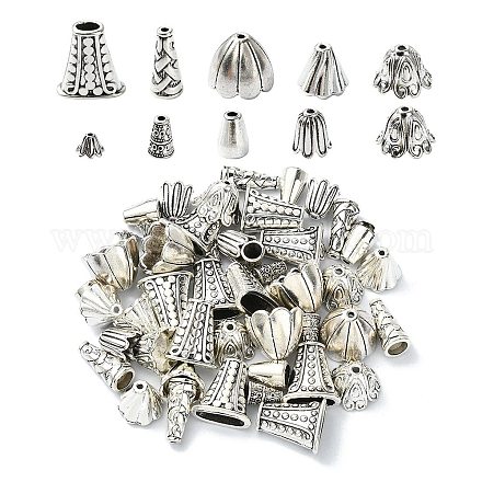 Capuchons et cônes de perles de style tibétain DIY-YW0008-48-1