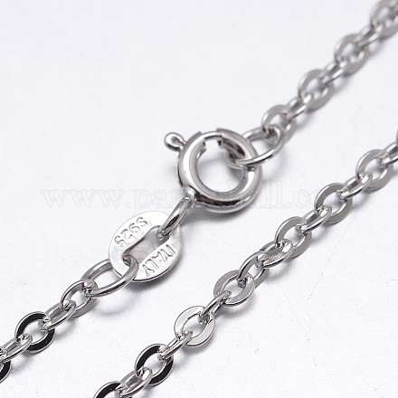 Rhodium Plated 925 Sterling Silver Cable Chains Necklaces NJEW-M157-40C-24-1