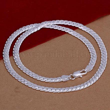 Популярный серебряный цвет покрыл латунные ожерелья цепи ограничения для людей NJEW-BB12684-1-1