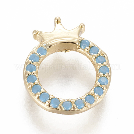 Brass Micro Pave Cubic Zirconia Charms ZIRC-F102-08A-1