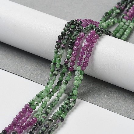 Gradient Color Natural Ruby in Zoisite Beads Strands G-D080-A03-1