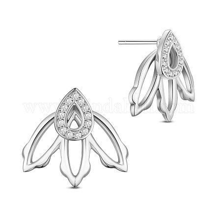 SHEGRACE Rhodium Plated 925 Sterling Silver Platinum Plated Stud Earrings JE668A-1