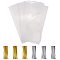 PandaHall Elite 100pcs Rectangle OPP Cellophane Bags, with Plastic Iron Core Wire Twist Ties, Clear, 25x15cm
