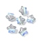 Transparent Acrylic Beads, Hand Drawn Beads, Star, with Glitter Powder & Enamel, Light Grey, 19~19.5x20.5~21x16mm, Hole: 2mm