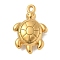 Ion Plating(IP) 304 Stainless Steel Pendants, Tortoise Charm, Real 18K Gold Plated, 28.5x19x7mm, Hole: 1.6mm