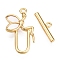 Brass Toggle Clasps, with Shell, Fairy, Real 18K Gold Plated, 19.5x11x3mm, Hole: 1.2mm, Bar: 4.5x14x1.5mm, Hole: 1mm