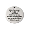 Anti-Tarnish 201 Stainless Steel Pendants, Message Charm, Flat Round Charm, Stainless Steel Color, 30x1.5mm, Hole: 2.5mm