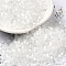 Glass Bugle Beads, Imitation Cat Eye, Cylinder, Snow, 2x1.5mm, Hole: 1.2mm, about 2777pcs/10g