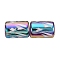 Electroplate Glass Beads, Column with Flower Pattern, Colorful, 11.5~12x8~8.5mm, Hole: 1.2~1.4mm