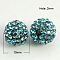 Resin Rhinestone Beads, Grade A, Round, Aquamarine, 10mm, Hole: 2mm