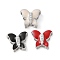 Brass Micro Pave Clear Cubic Zirconia Silde Charms, with Enamel, Cadmium Free & Lead Free, Long-Lasting Plated, Rack Plating, Butterfly, Mixed Color, 10.5x12.5x6mm, Hole: 4.5x2.5mm