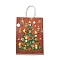 Christmas Nutcracker Kraft Paper Bags, Heavy Duty Storage Reusable Shopping Bags, Rectangle with Handles, Red, 20.7x15x8.2cm