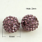 Resin Rhinestone Beads, Grade A, Round, Light Amethyst, 10mm, Hole: 2mm