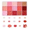 Round Glass Seed Beads, Mixed Style, Pink, 2.5~7x1.5~4mm, Hole: 0.7~2mm
