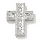 Rack Plating Brass Micro Pave Cubic Zirconia Pendants, Long-Lasting Plated, Lead Free & Cadmium Free, Cross Charms, Clear, 28x22.5x4.5mm, Hole: 2.5x4.5mm
