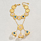 Elegant Classical Copper Plated Gold Coin Flower Lady Finger Bracelet