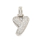 Brass Micro Pave Clear Cubic Zirconia Pendants, Platinum, Letter Y, 31x17x5mm, Hole: 3x6mm