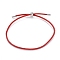 Adjustable PU Leather Cord Slider Bracelets, with 304 Stainless Steel Slider Beads and Cord End, Red, 10-3/8 inch(26.5cm), 2mm