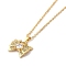 304 Stainless Steel Pendant Necklaces, Brass Micro Pave Cubic Zirconia Pendant Necklaces, Bowknot, 17.52 inch(44.5cm), 14x17.5mm