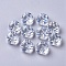 Electorplated Glass Beads, Rainbow Plated, Faceted, Rondelle, Light Steel Blue, 16x10mm