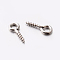 304 Stainless Steel Screw Eye Pin Peg Bails, Stainless Steel Color, 10x4x1mm, Hole: 2mm, Pin: 1mm