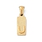 304 Stainless Steel Pendants, Golden, Rectangle with Letter Charm, Letter U, 17.5x6.5x3mm, Hole: 3x6mm