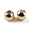 Brass Beads, with Silicone inside, Slider Beads, Long-Lasting Plated, Rondelle, Real 14K Gold Plated, 4x3.3mm, Hole: 0.8mm