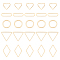 40Pcs 5 Styles Brass Linking Rings, Real 18K Gold Plated, Mixed Shapes, 13~23x6~19.5x1~1.5mm, Inner Diameter: 12~16x12~20mm, 8pcs/style