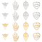 DICOSMETIC 16Pcs 4 Styles 2 Colors Stainless Steel Palm with Eye Pendants Triangle Eye Pendant Heart Eye Pendants Teardrop Eye Pendants Evil Eye Protection Charms for Bracelet Necklace Earrings Making