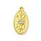 304 Stainless Steel Pendants, with Rhinestone, Oval, Moon & Sun, Real 18K Gold Plated, 25.5x13x4mm, Hole: 1.6mm