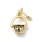 Brass Enamel Charms, with Jump Rings, Sand Pail with Shovel Charms, Rack Plating, Cadmium Free & Lead Free, Lasting Plated, Real 18K Gold Plated, 11.5x9x6mm, Hole: 3.5mm