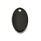 Ion Plating(IP) 304 Stainless Steel Stamping Blank Tag Pendants, Oval Charms, Black, 17.5x11.5x1mm, Hole: 2mm