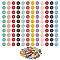 120Pcs 12 Colors Golden Plated Alloy Charms, with Enamel, Enamelled Sequins, Flat Round with Letter, Letter.S, 14x12x2mm, Hole: 1.5mm, 10pcs/color