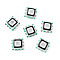 Baking Paint Glass Enamel Beads, Bumpy Square, Light Sea Green, 13.5~14x13.5~14x6.5~7mm, Hole: 1mm